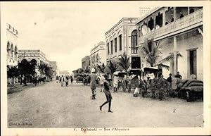 Bild des Verkufers fr Ansichtskarte / Postkarte Djibouti Dschibuti, Rue d'Abyssinie, Fuhrwerke zum Verkauf von akpool GmbH