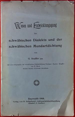 Seller image for Wesen und Entwicklungsgang des schw�bischen Dialekts und der schw�bischen Mundartdichtung for sale by biblion2