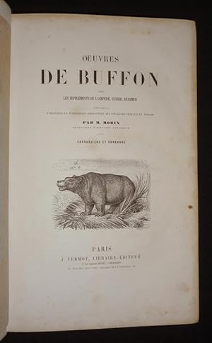 Imagen del vendedor de Oeuvres de Buffon, avec les supplments de Lacpde, Cuvier, Raumur, enrichies d'histoires et d'anecdotes empruntes aux voyageurs franais et anglais : Carnassiers et rongeurs a la venta por Abraxas-libris