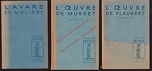 Seller image for L'oeuvre de Flaubert - extraits/L'oeuvre de Musset - extraits/L'Avare de Moliere for sale by Oldenburger Rappelkiste