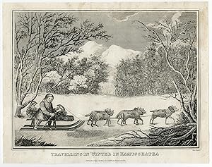 Antique Print-GENRE-DOG-SLEIGH-WINTER-KAMTSJATKA-Roe-ca. 1820