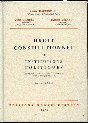 Imagen del vendedor de Droit constitutionnel et institutions politiques - a la venta por Le-Livre