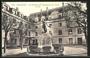 Carte postale Villejuif, La Mairie et le Monument aux Morts