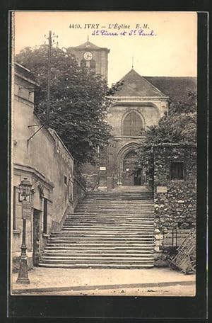 Carte postale Ivry, vue sur l'Église