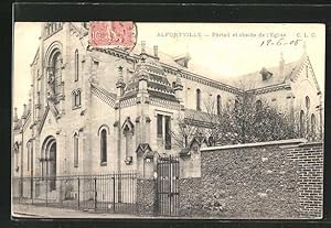 Carte postale Alfortville, Portail et abside de l'Eglise