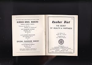 Seller image for KOSHER DIET The Secret of Health & Happiness for sale by Meir Turner