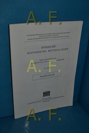 Image du vendeur pour Rmische Historische Mittelungen 37. Band, Sonderdruck (sterreichische Akademie der Wissenschaften, Historisches Institut beim sterreichischen Kulturinstitut in Rom) mis en vente par Antiquarische Fundgrube e.U.