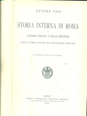 Bild des Verkufers fr Storia interna di roma zum Verkauf von Librodifaccia