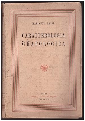 Immagine del venditore per CARATTELOGIA GRAFOLOGICA venduto da Invito alla Lettura