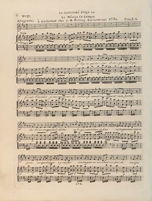 Bild des Verkufers fr Le quatrime tage ou Le mnage du garon [pour chant et piano]. No. 17 zum Verkauf von Paul van Kuik Antiquarian Music