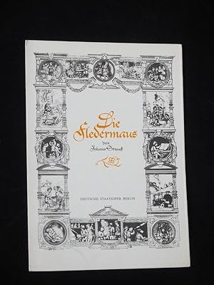 Image du vendeur pour Programm Deutsche Staatsoper Berlin 1984/85. DIE FLEDERMAUS von Haffner/ Genee, J. Strau. Musikal. Ltg.: Hartmut Haenchen, Insz.: Horst Bonnet, Ausstattung: Werner Schulz. Mit Maria Malle, Jrgen Freier, Joachim Arndt, Peter-Jrgen Schmidt, Eva-Maria Bundschuh, Brigitte Eisenfeld, Harald Neukirch mis en vente par Fast alles Theater! Antiquariat fr die darstellenden Knste