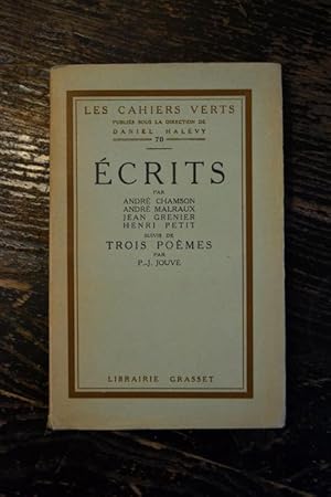 Imagen del vendedor de Ecrits, suivis de Trois pomes a la venta por Un livre en poche