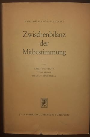 Seller image for Zwischenbilanz der Mitbestimmung. for sale by buch-radel