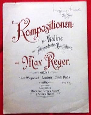 Kompositionen für Violine mit Pianoforte-Begleitung Op. 79d (1. Heft Wiegenlied + 2. Heft: Burla ...