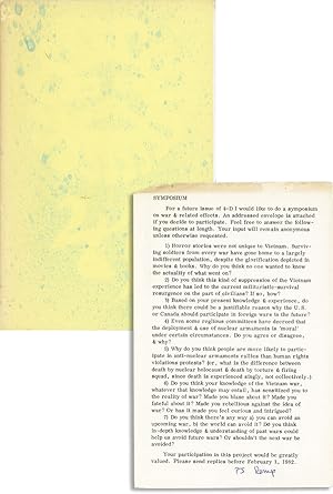 Fourth Dimension [Issue Seven / Samisdat, Vol. 30, no. 2] [Broadside Proposal Laid in, Signed by ...