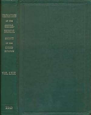 Bild des Verkufers fr Transactions of the Ophthalmological Society of the United Kingdom. Volume LXII (62). Session 1942 zum Verkauf von Barter Books Ltd