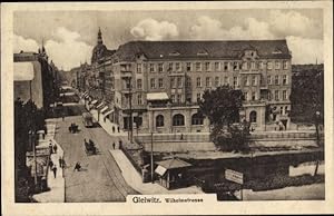 Bild des Verkufers fr Ansichtskarte / Postkarte Gliwice Gleiwitz Schlesien, Wilhelmstrae, Brcke zum Verkauf von akpool GmbH