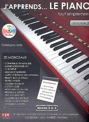 Image du vendeur pour J'apprends le piano tout simplement vol.2 (Niveau 3+4) (+CD)pour piano mis en vente par AHA-BUCH GmbH