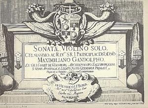 Bild des Verkufers fr Sonatae violino solo FaksimileSalzburg 1681 zum Verkauf von AHA-BUCH GmbH