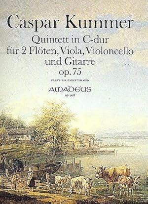 Bild des Verkufers fr Quintett C-Dur op.75 fr 2 Flten, Viola,Violoncello und Gitarre : Partitur und Stimmen zum Verkauf von AHA-BUCH GmbH