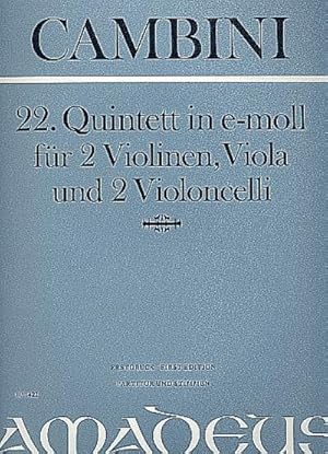 Bild des Verkufers fr Quintett e-Moll Nr.22 fr 2 Violinen,Viola und 2 Violoncelli : Partitur und Stimmen zum Verkauf von AHA-BUCH GmbH