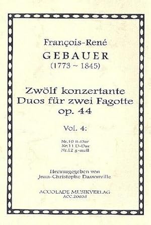Bild des Verkufers fr 12 duos concertants op.44 Band 4 (Nr.10-12)fr 2 Fagotte : Partitur und Stimmen zum Verkauf von AHA-BUCH GmbH