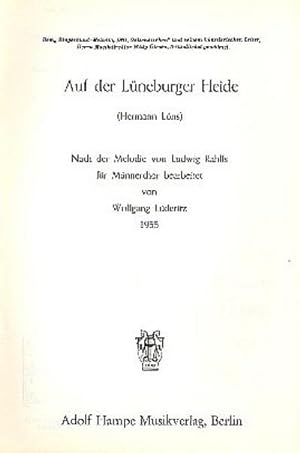 Seller image for Auf der Lüneburger Heidefür Männerchor : Partitur for sale by AHA-BUCH GmbH
