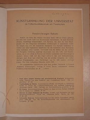 Seller image for Handzeichnungen Raffaels. Kunstsammlung der Universitt Gttingen im Vlkerkundemuseum am Theaterplatz for sale by Antiquariat Weber