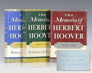 Seller image for The Memoirs of Herbert Hoover: Years of Adventure 1874-1920; The Cabinet and the Presidency 1920-1933; The Great Depression 1929-1941: Three Volume Complete Set. for sale by Raptis Rare Books