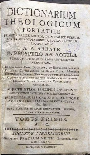 Dictionarium theologicum portatile.