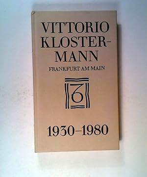 Bild des Verkufers fr Vittorio Klostermann - Frankfurt am Main - Verlagskatalog 1930 - 1980 zum Verkauf von ANTIQUARIAT Franke BRUDDENBOOKS