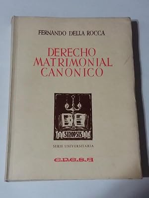 Immagine del venditore per Derecho Matrimonial Canonico venduto da Libros Ambig