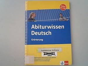 Bild des Verkufers fr Abiturwissen Deutsch: Errterung. zum Verkauf von Antiquariat Bookfarm