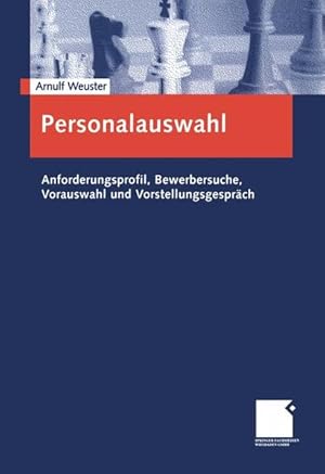 Personalauswahl : Anforderungsprofil, Bewerbersuche, Vorauswahl und Vorstellungsgespräch.