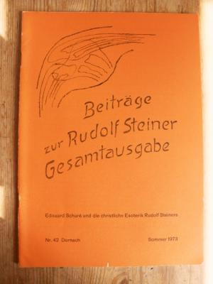 Bild des Verkufers fr Beitrge zur Rudolf Steiner Gesamtausgabe, Heft 24, Dornach, Sommer 1973. Eduard Schur und die christliche Esoterik Rudolf Steiners. zum Verkauf von Antiquariat frANTHROPOSOPHIE Ruth Jger