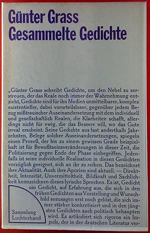 Bild des Verkufers fr Gesammelte Gedichte. Sammlung Luchterhand 34. zum Verkauf von biblion2