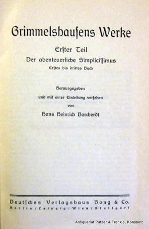 Werke. Herausgegeben von Hans Heinrich Borcherdt. 4 in 3 Bänden. Berlin, Bong, 1921. Mit 2 gefalt...