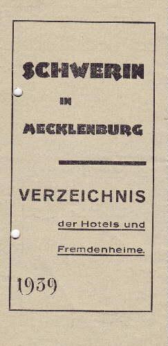 Verzeichnis der Hotels und Fremdenheime 1939.