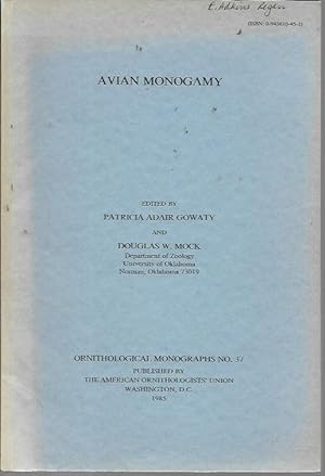 Imagen del vendedor de Avian Monogamy (Ornithological Monographs No. 37) a la venta por Bookfeathers, LLC