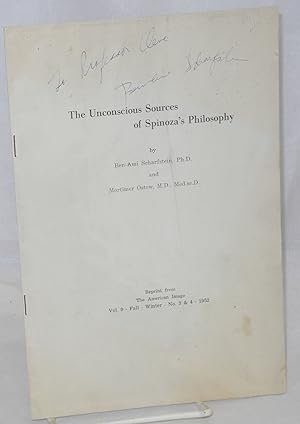 Imagen del vendedor de The unconscious sources of Spinoza's philosophy; reprint from The American Imago vol. 9 - Fall - Winter - no. 3 & 4 - 1952 a la venta por Bolerium Books Inc.