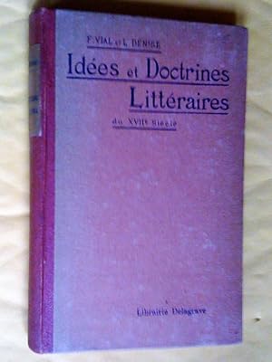 Bild des Verkufers fr Ides et doctrines littraires du XVIIIe sicle (Extraits des prfaces, traits et autres rcits thoriques) zum Verkauf von Claudine Bouvier