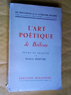 Bild des Verkufers fr L'Art potique de Boileau: tude et analyse zum Verkauf von Claudine Bouvier