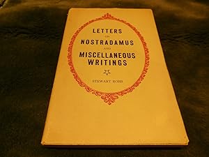 Seller image for Letters on Nostradamus and Miscellaneous Writings for sale by Veronica's Books