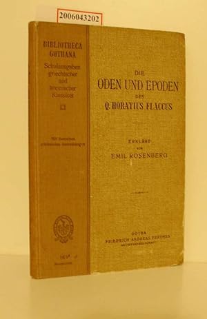 Bild des Verkufers fr Die Oden und Epoden des Q. Horatius Flaccus / nach Text und Kommentar getrennte Ausgabe fr den Schulgebrauch / zweite Abteilung: Kommenatr zum Verkauf von ralfs-buecherkiste