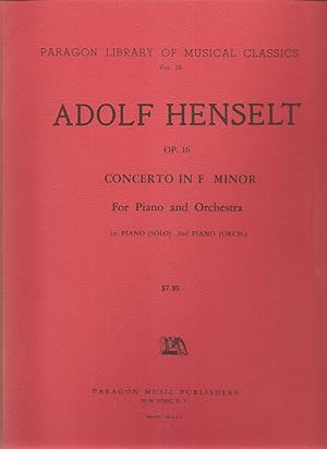 Imagen del vendedor de Concerto in F Minor for Piano and Orchestra Op. 16 Arranged for 2 Pianos a la venta por Snow Crane Media