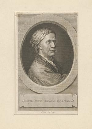 Guillaume Thomas Raynal. (Ritratto a mezzo busto, di 3/4 verso destra, con turbante; dentro linea...