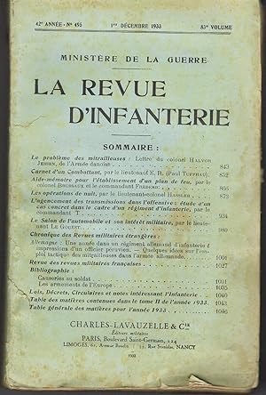La revue d'infanterie 42è année - n° 495 - Décembre 1933 - 83è volume