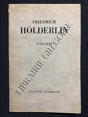 FRIEDRICH HOLDERLIN 1770-1843