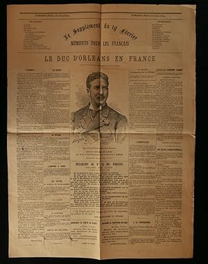 Bild des Verkufers fr LE DUC D'ORLEANS EN FRANCE 1890 . zum Verkauf von Librairie Franck LAUNAI