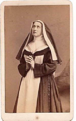 CARTE DE VISITE OF ITALIAN ACTRESS ADELAIDE RISTORI IN CHARACTER AS SISTER TERESA, PHOTOGRAPHED B...